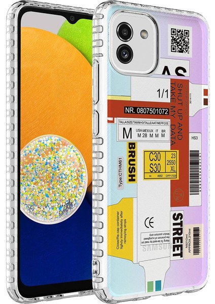 Galaxy A04 Kılıf Airbag Kenarlı Renkli Desenli Silikon Elegans KAPAK-NO2-8680436654309-TDOM8434