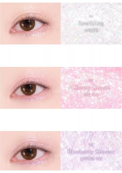 Dasıque Starlit Glitter Powder Set 3 Parça Smoothie Berry Edition K-Beauty modelleri