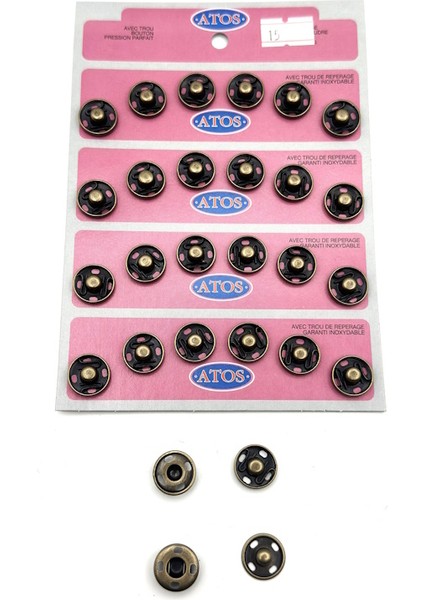 15 mm Çıt Çıt 24 Adet (Antik)24 Adet