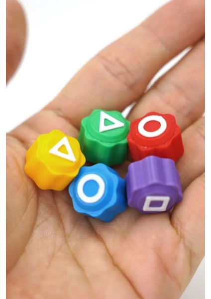 Squid Game Tabut Kutulu Squid Game Oyun 5 Taş Seti Renkli Taş Gonggi, Beş Taş, Kalamar Oyunu