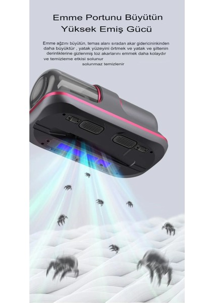 Şarjlı Kablosuz Yatak Kanepe Halı Toz Tüy Süpürge Uv Işınlı Ev El Vakum Temizleme Toz Giderme modelleri