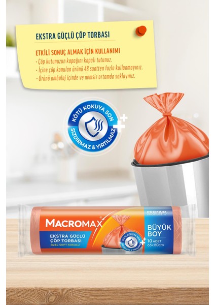 Ekstra Güçlü Çöp Torbası Büyük Boy 10'lu x 3 Adet modelleri