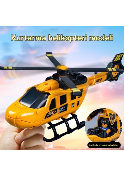 Çok Fonksiyonlu Çocuk Simülasyon Helikopter Atalet Pervaneli Uçak Modeli Eğitici Oyuncak (Yurt Dışından)