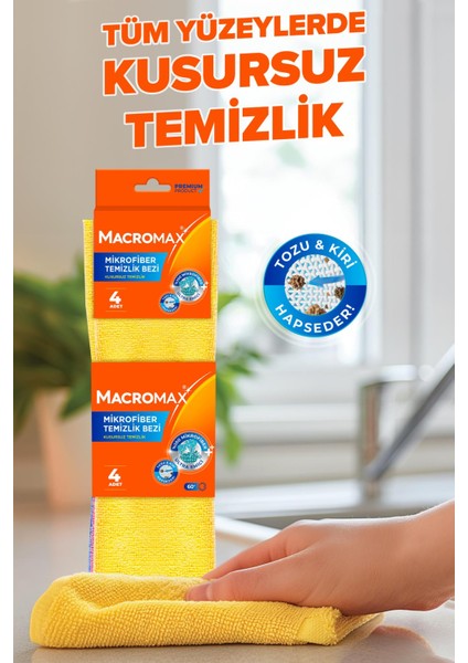 Mikrofiber Açık Temizlik Bezi 4'lü