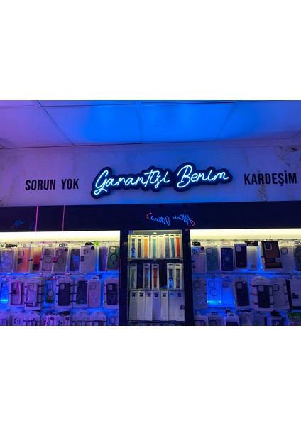 Neon LED Dekoratif Aydınlatma -Garantisi Benim, 70X20CM-