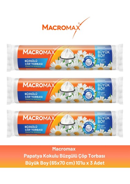 Büzgülü Papatya Çöp Torbası Büyük Boy 10'lu x 3 Adet