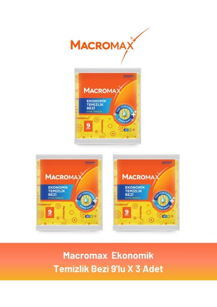 Ekonomik Temizlik Bezi 9'lu x 3 Adet