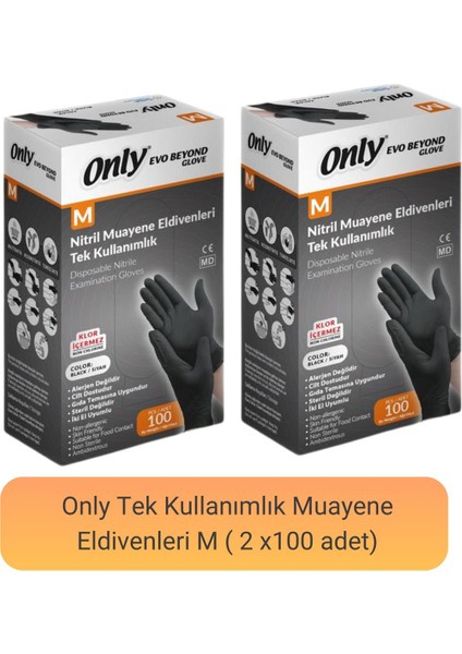 Evo Beyond Nitril Muayene Eldiveni M (100 Adet x 2)