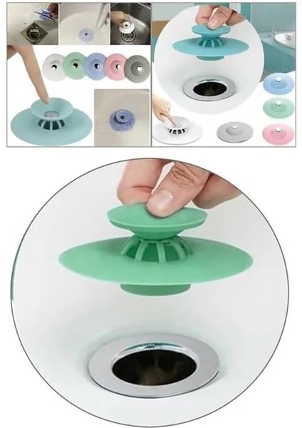 Concept Lavabo Küvet Tıkacı Mutfak Banyo Gider Tıpası Kapağı Tıkaç Süzgeç Lavabo Tıkacı Süzgeçli Tıkaç Silikon Büyük Banyo Küvet Kapağı Yeni Nesil Evye Kapatma Gider Tıpası