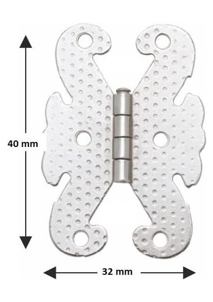 Hırdavat Kelebek Menteşe Metal 32 * 40 mm Bakır (2 Adet)