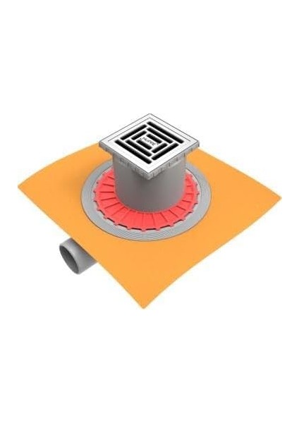 Masterx Yalıtımlı Noktasal Su Gideri 15X15 Mat Yandan Çıkışlı