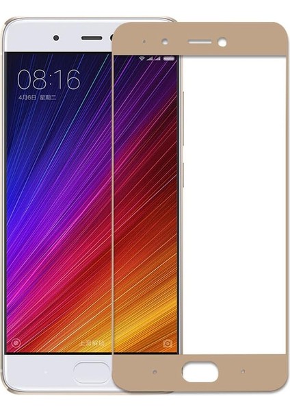 Xiaomi Mi 5 Uyumlu Full Kaplayan Temperli 5d Ekran Koruyucu Cam (Gold)