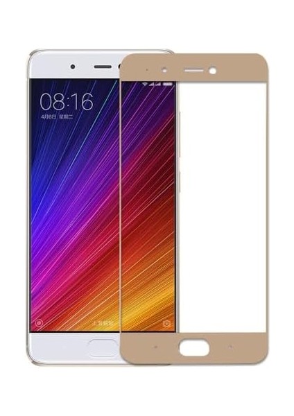 Xiaomi Mi 5 Uyumlu Full Kaplayan Temperli 5d Ekran Koruyucu Cam (Gold)