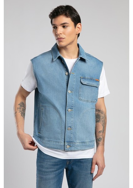 Over Vest Erkek Jean Yelek
