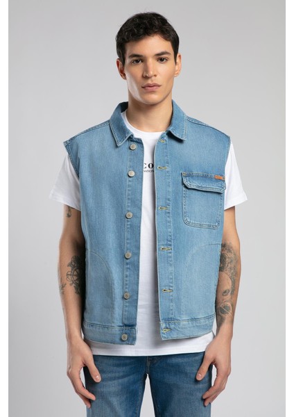 Over Vest Erkek Jean Yelek