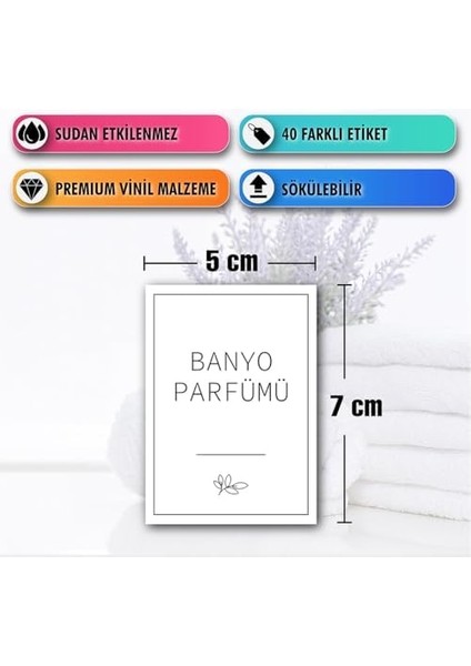 40 Parça Beyaz Banyo ve Mutfak Etiketi - Temizlik Malzemeleri Için Suya Dayanıklı Baskılı Sticker - Deterjan Kutusu Düzenleyici Kendinden Yapışkanlı Çıkartma Şişe Kutu Sabun Şampuan Etiketi (Beyaz)