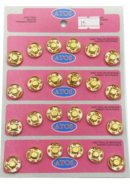 15 mm Çıt Çıt 24 Adet (Sarı)