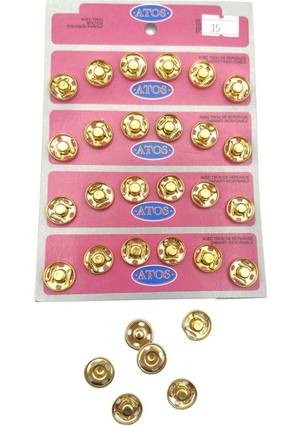15 mm Çıt Çıt 24 Adet (Sarı)