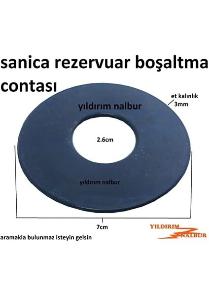 Gömme Rezervuar 7 cm Göbek Contası Boşaltma Büyük Lastik Conta Conta