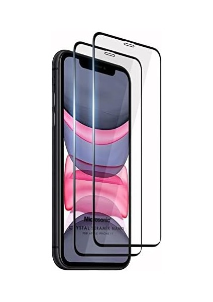 Apple iPhone 11 Crystal Seramik Nano Ekran Koruyucu Siyah (2 Adet)