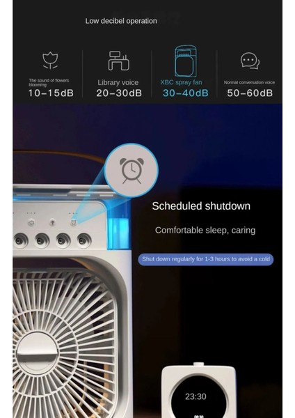 Hava Nemlendirici Uyumlu Vantilatör Serinleticii LED Işıklı Masa Fanı Nemlendiricili indirimleri