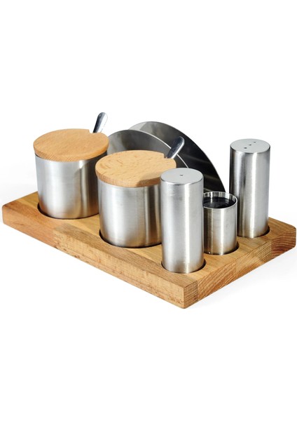 Altılı Yuvarlak Tuzluk-Baharatlık Takımı