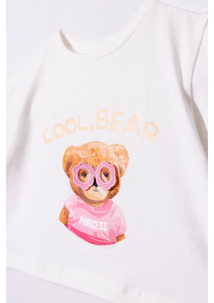 Kız Çocuk Yavruağzı Ayıcık Desenli Şortlu Takım fiyatları