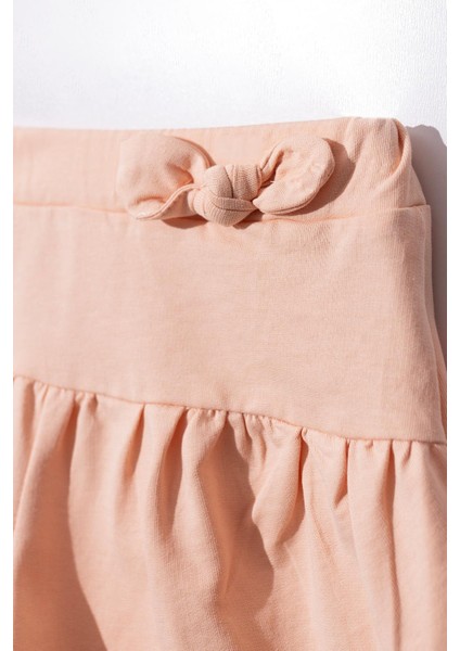 Kız Çocuk Yavruağzı Ayıcık Desenli Şortlu Takım modelleri