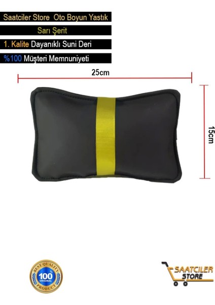 Lincoln Oto Modellerine Uygun Koltuk Boyun Yastığı Sarı Şerit 2 Adet