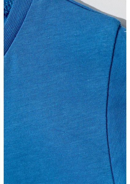 Erkek Çocuk Sax Mavi Basic Tişörtlü Animal Desenli Şortlu Takım fırsatları