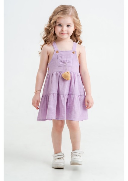 Kız Bebek Çocuk Lila Ayıcık Aksesuarlı Elbise fiyatları