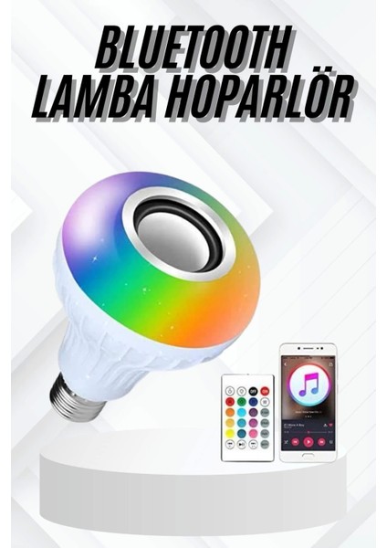 Lamba Hoparlör Ampül Görünümlü Renk Değiştirebilen Android ve Ios Uyumlu