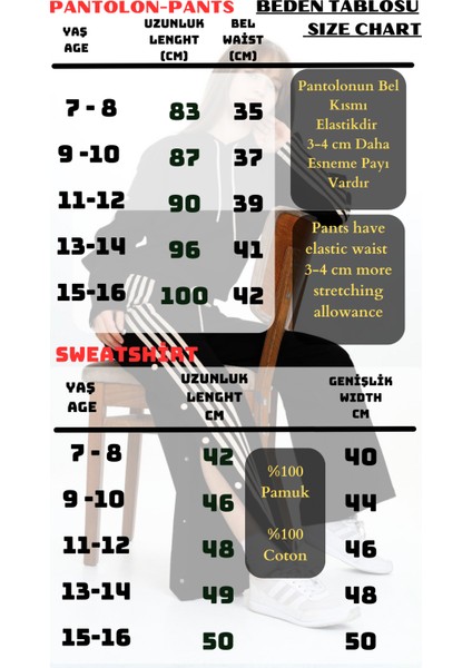 Kız Çocuk Çizgili Kapüşonlu Alt&üst Eşofman Takımı – %100 Pamuk, Oversize, Lastikli BEL-EŞT-030 modelleri