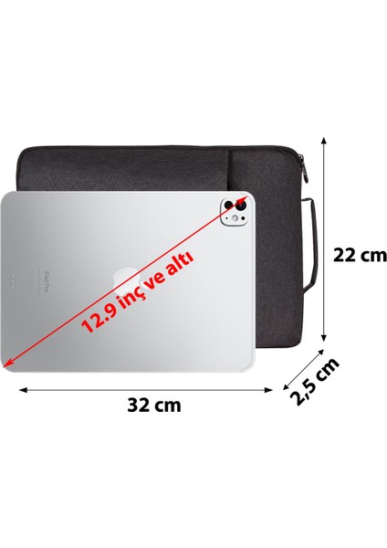 Füme Unisex 8.7/9/10.2/10.9/11/11.5/12/12.9 Inç Uyumlu Macbook Kılıf Notebook Laptop Çantası indirimleri