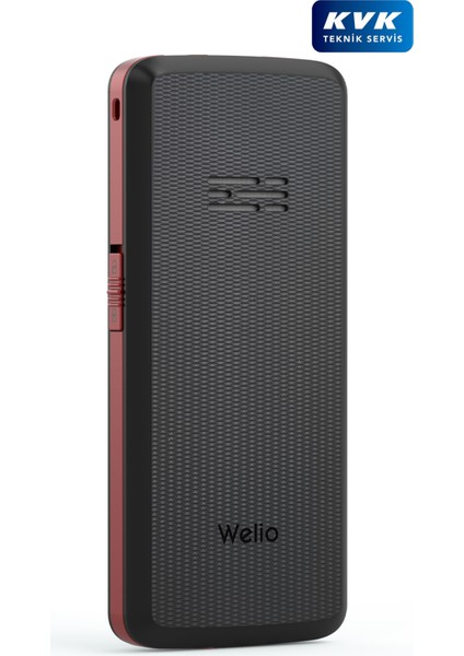 Wkey T100 Kamerasız Siyah-Kırmızı Asker/yaşlı Cep Telefonu Siyah