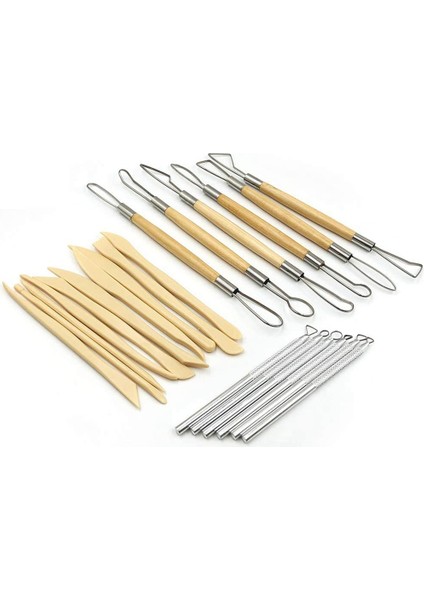 Çömlekçilik Kil Şekillendirme Aletleri, 22 Adet Ahşap Saplı Çömlekçilik Oyma Aletleri ve Metal Kazıyıcı ve Plastik Kil Şekillendirme Aletleri (Yurt Dışından) fiyatları