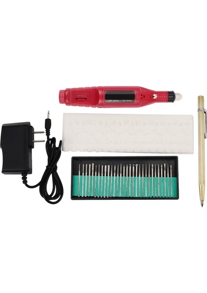Elektrikli Mini Gravür Kalem Mini Diy Gravür Aracı Kiti Metal Cam Seramik Plastik Ahşap Takı Scriber Etcher 30 Bit ve 8 Şablonlar (Abd Tak) (Yurt Dışından)