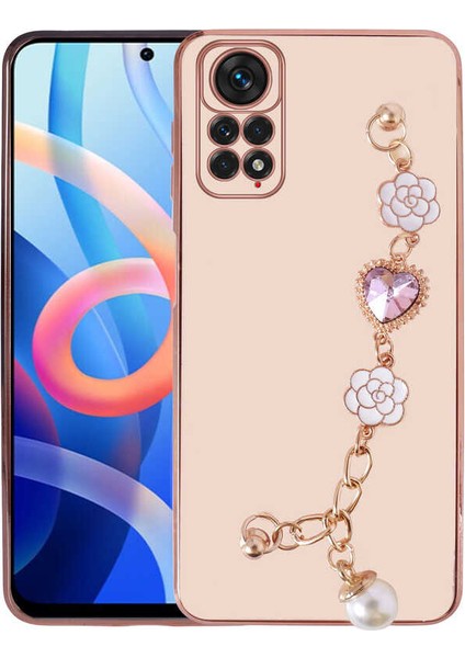 Xiaomi Redmi Note 11S Global Kılıf El Tutamaçlı Kamera Korumalı Taka Silikon KAPAK-PEMBE-868043