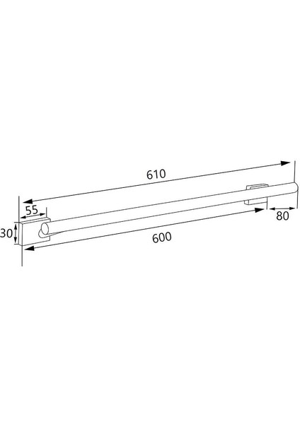 Pıccolo Uzun Havluluk 605 mm Krom fiyatları