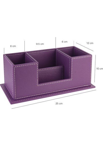 Masaüstü Deri Organizer Kalemlik 4 Gözlü Desktop Organizer Rainbow Vegan 10X12X25 Cm. modelleri
