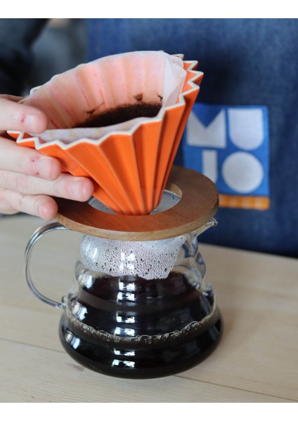 V60 Ahşap Standlı Seramik Dripper Kahve Potu Seti Vol2