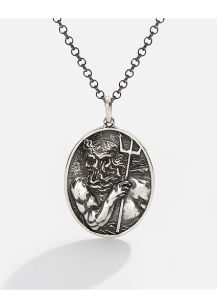 Gümüş Posedion Kolye