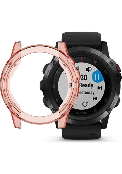 Garmin Fenix ​​5 ve 5 Plus Şeffaf Tpu Silika G Saat Kılıfı Için Uygundur (Şeffaf Turuncu) (Yurt Dışından)