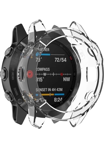 Garmin Fenix ​​​​6x / 6x Pro Şeffaf Tpu Silika G Saat Kılıfı Için Uygundur (Şeffaf Beyaz) (Yurt Dışından)