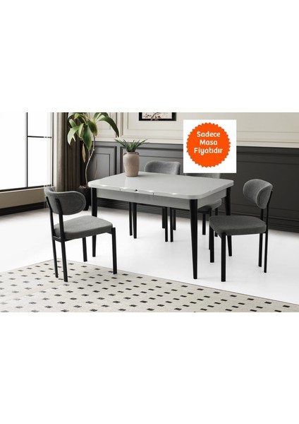 Kelebek Ortadan Açılır Büyüyen Yemek Masası Gri 80 x 130 cm fiyatları
