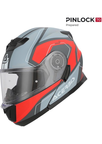 Serel 22-06 Kask Gri Kırmızı