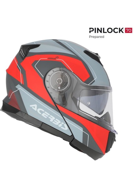 Serel 22-06 Kask Gri Kırmızı