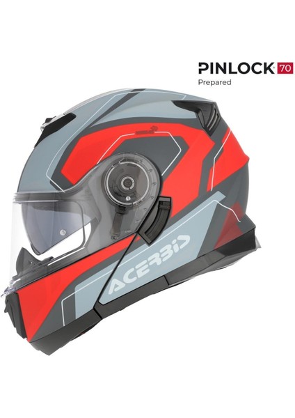 Serel 22-06 Kask Gri Kırmızı