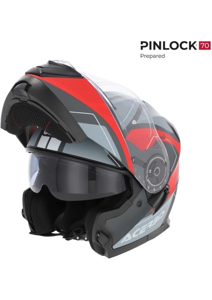 Serel 22-06 Kask Gri Kırmızı