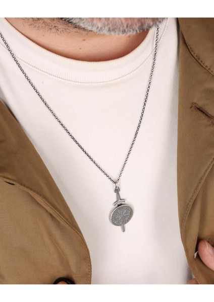 Gümüş Viking Pusulası Kolye fiyatları